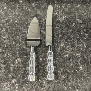 Stainless Steel and Acrylic Handle Cake Knife and Server Set
